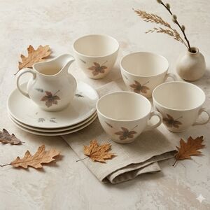 Royal Doulton Tumbling Leaves TC1004 Bone China 8-Piece Tea Set